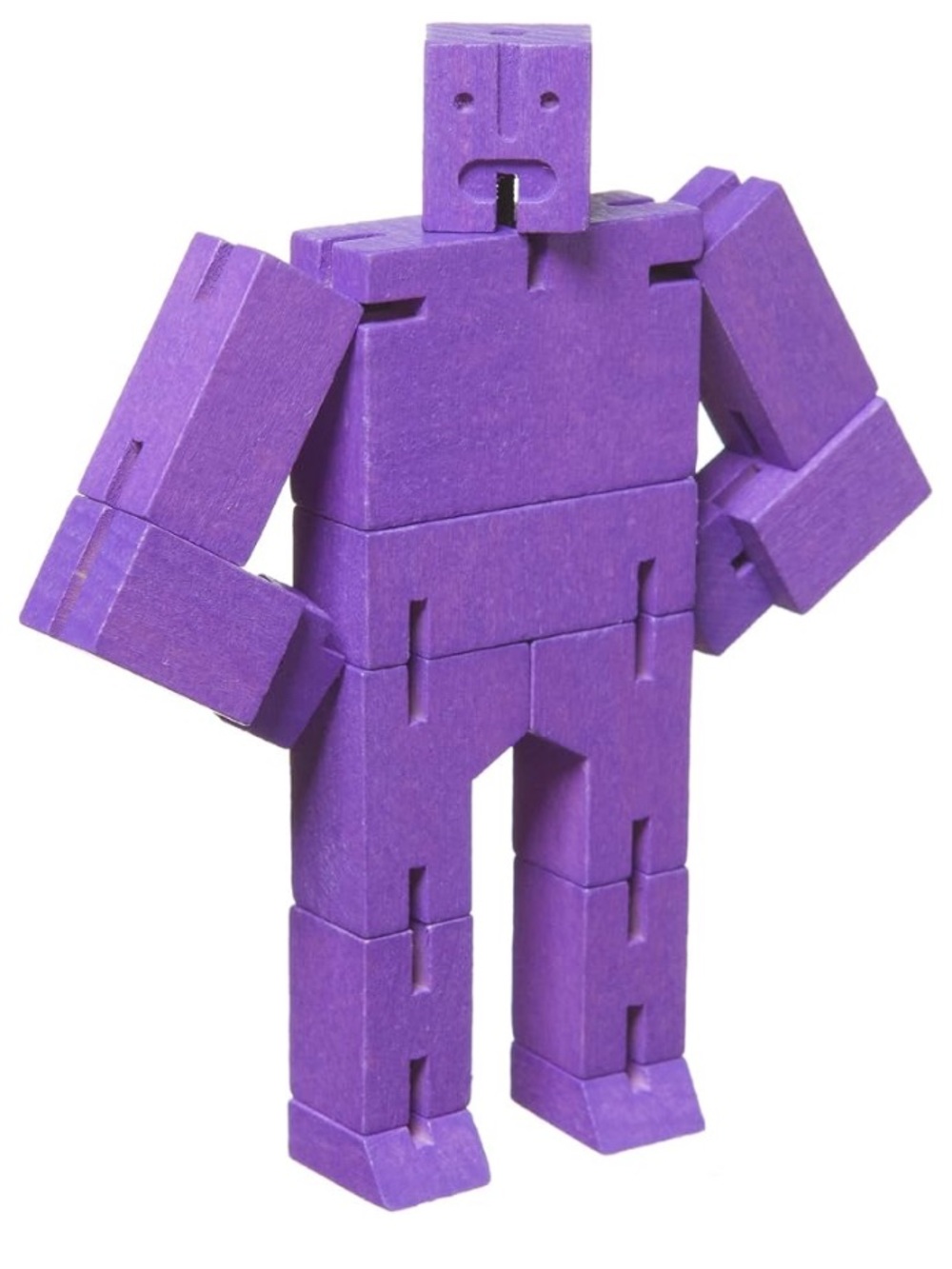 David Weeks Studio Areaware Purple Wooden Robot Cubebot